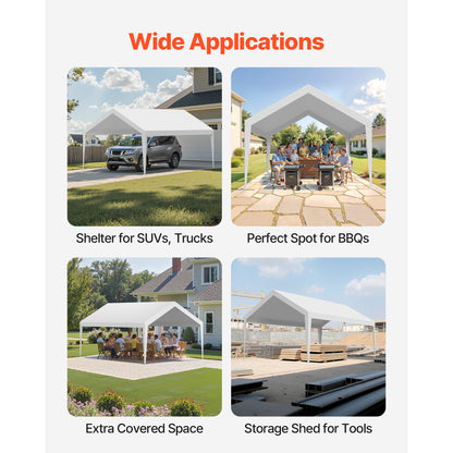 Carport Zeil – Vervanghoes Carport Doek – Canopy Cover – Carport Dakzeil – Wit – 3,6x6 Meter – UV-Bestendig & Waterdicht – Stevig 210g PE Weefdoek