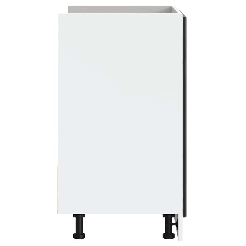 Keukenkast – Keukenopslag – Kasten – Keukenkastje – Keukenkast Met Deuren – Zwart-Wit Design – Hardhouten Constructie – Compact 80x46x81,5 cm