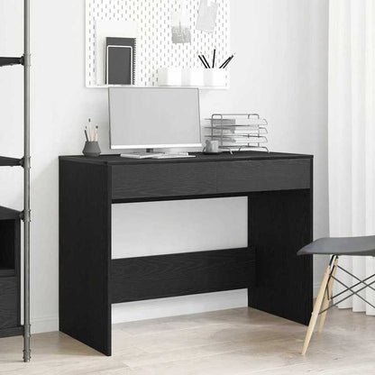 Bureau – Computertafel – Schrijftafel – Werkbureau – Kantoormeubel – Zwart Eiken – Spaanplaat – Ruime Werkplek 101x50x76,5 cm – Handige Opbergruimte