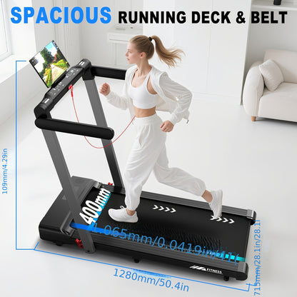 1 VOWVIT 3-in-1 Home Treadmill | High Performance up to 12 km/h, Dual LED Display, 12 Programs, Remote Control, Foldable, APP-Compatible, Aluminum Alloy, Power Supply 220V-240V, Without Battery