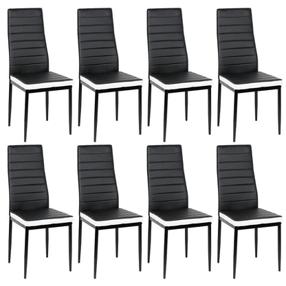 Set of 8 Modern Farmhouse High-Back Chairs with Memory Foam & Padded Seats - Heavy-Duty Commercial PU Dining/Conference Chairs Suitable for Office, Events, Weddings, Parties - Metal Frame, Easy-Clean (Multicolor)