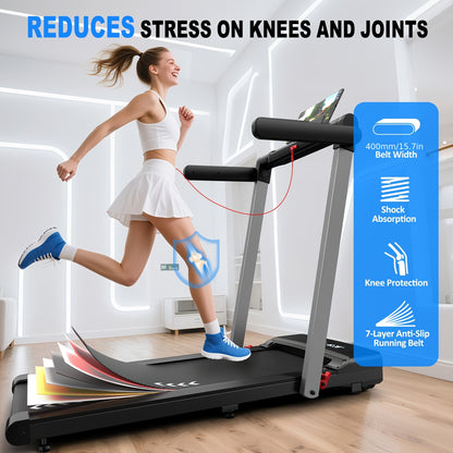 1 VOWVIT 3-in-1 Home Treadmill | High Performance up to 12 km/h, Dual LED Display, 12 Programs, Remote Control, Foldable, APP-Compatible, Aluminum Alloy, Power Supply 220V-240V, Without Battery