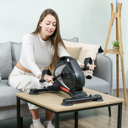 Mini Hometrainer – Stoelfiets – Bureaufiets – Beentrainer – Fietstrainer – 8 Weerstandsniveaus – Compact Metaal & Kunststof Design