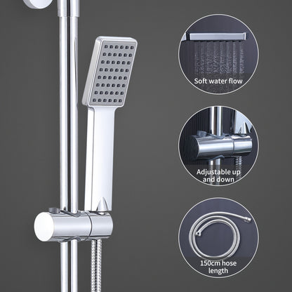 Thermostatische Douche- en Badset – Douchekraan – Mengkraan – Badmengkraan – Douchethermostaat – Roestvrij Staal – Thermostatisch Waterbeheer – Wandmontage