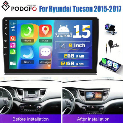 Autoradio Hyundai Tucson – Multimedia Systeem – Navigatie Radio – CarPlay Android Auto – 9 Inch Touchscreen – Draadloos CarPlay & GPS Navigatie – AHD Achteruitrijcamera & HiFi Geluid