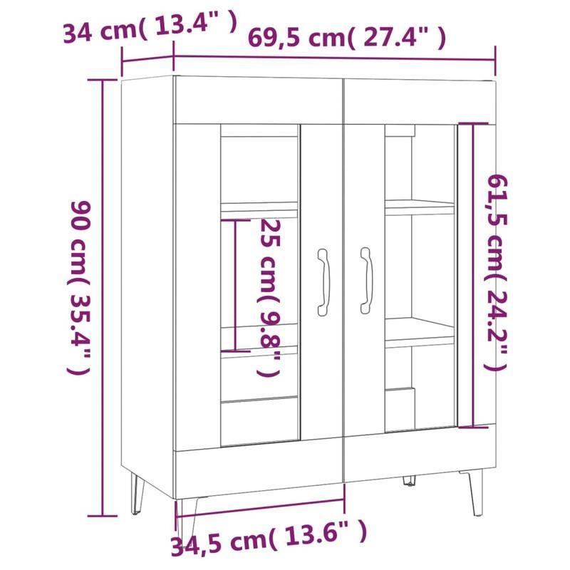 Sideboard 69.5x34x90cm edited hout sonoma eikenkleurig