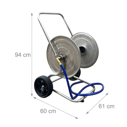 Slangenwagen – Slanghouder – Slanghaspel – Tuinslanghouder – Slangrek – XXL Capaciteit Tot 200 Meter – Roestvrij Stalen Frame Met Wielen