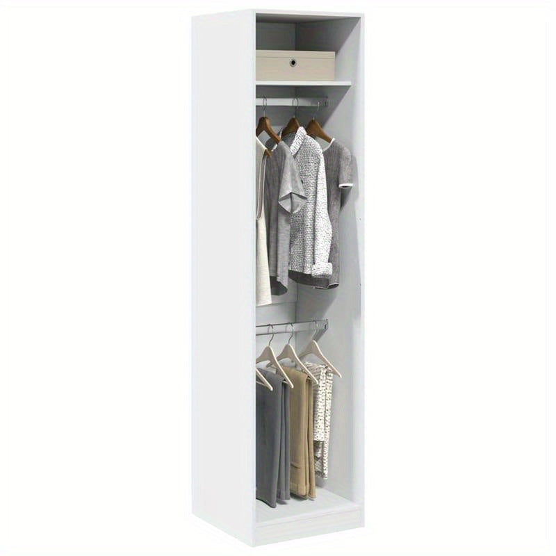 Classic White Wooden Wardrobe - 50x50x200cm, Freestanding Storage Organizer with Ample Hanging Space for Clothes and Accessories, Ideal for Bedroom or Dorm Room, Clothing Organization|Modern Aesthetic|Wooden Construction, Clo
