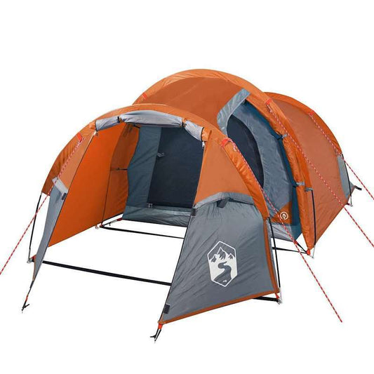 Tunneltent – Kampeertent – Familietent – Outdoor Tent – Lichtgewicht Tent – 3 Persoons – Nylon Materiaal – Eenvoudig Opzetbaar met Ritssluiting – Oranje