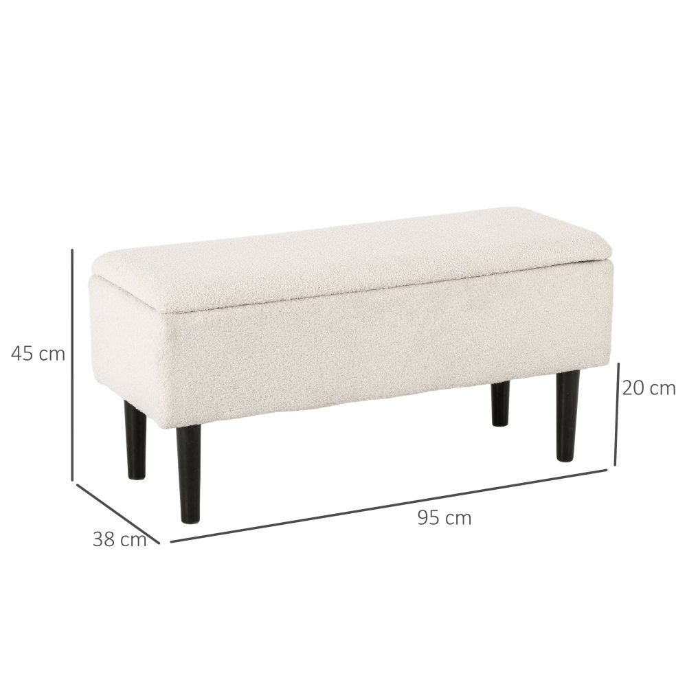 Zitbankje – Opbergbank – Halbank – Poef – Bankje – Gestoffeerd Met Fluweel – Stabiel Metalen Frame – 96x45x45 cm – Verborgen Opbergruimte