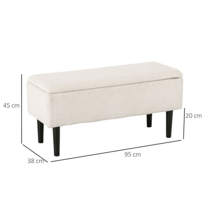 Zitbankje – Opbergbank – Halbank – Poef – Bankje – Gestoffeerd Met Fluweel – Stabiel Metalen Frame – 96x45x45 cm – Verborgen Opbergruimte