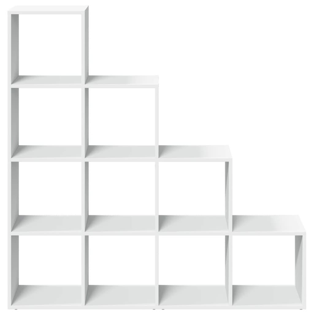 Room Divider Bookcase 4-Tier White 131.5x29x131.5cm Engineered Wood Bookcase Shelves Storage Cabinet Display Rack Bookshelf for Living Room, Home Office, Utility Racks