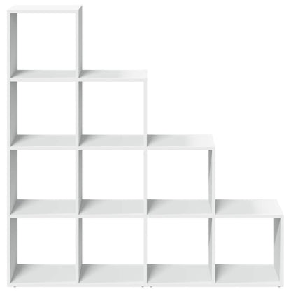 Room Divider Bookcase 4-Tier White 131.5x29x131.5cm Engineered Wood Bookcase Shelves Storage Cabinet Display Rack Bookshelf for Living Room, Home Office, Utility Racks
