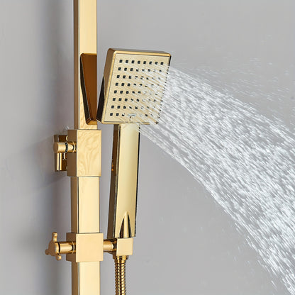 Modern Gouden Douche Systeem – Douche Set – Regendouche – Handdouche – Mengkraan – 20 cm Regenval – Thermostatisch – Wandmontage