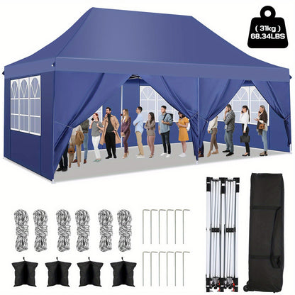 Pop-up Partytent – Pop-up Tent – Feesttent – Campingtent – Partytent Buiten – 3x6 Meter – Waterafstotend 420D Polyester – 4 Afneembare Zijwanden