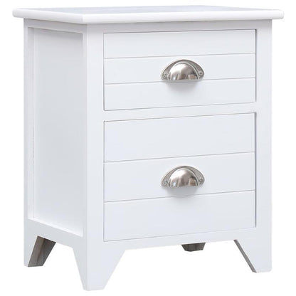 Set of 2 bedside tables with 2 white drawers