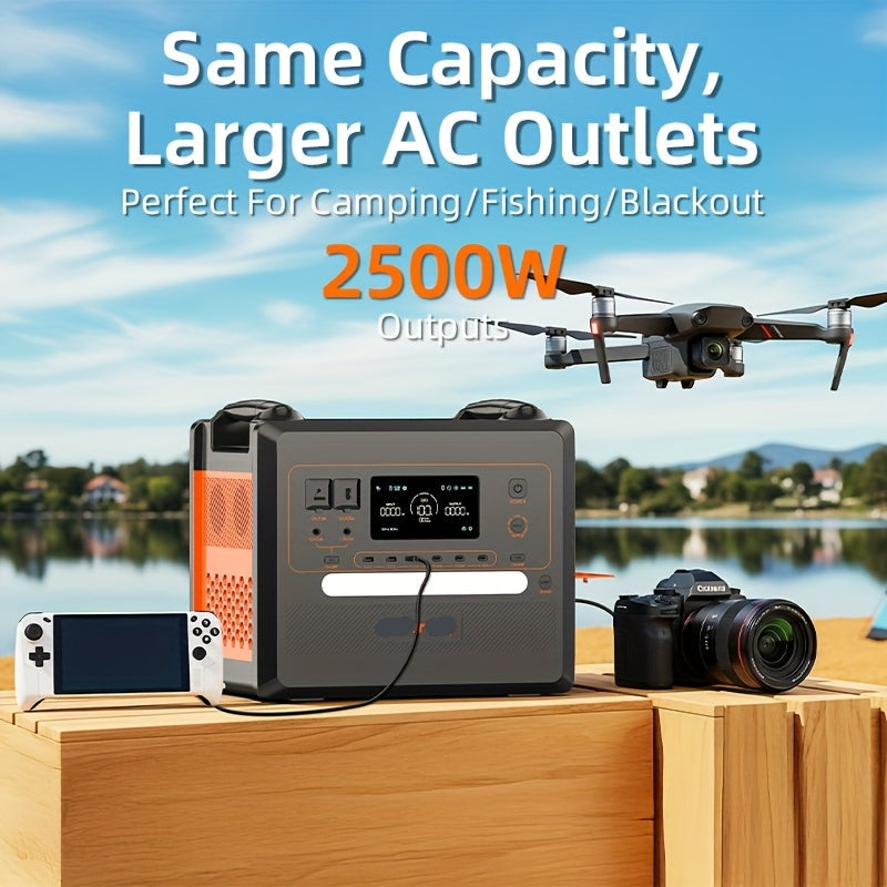 Draagbare Powerstation – Mobiele Accu – Outdoor Generator – Noodstroom – Campinguitsrusting – 2304Wh Capaciteit – 2500W Continu Vermogen