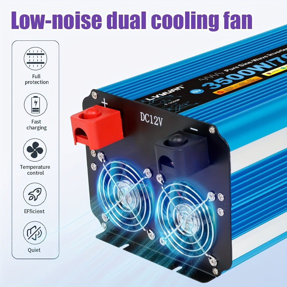 Omvormer – Spanningsomvormer – Stroomomzetter – Inverter – Converter – 24V 3500W Pure Sinusgolf – LED Display & Overbelastingsbescherming