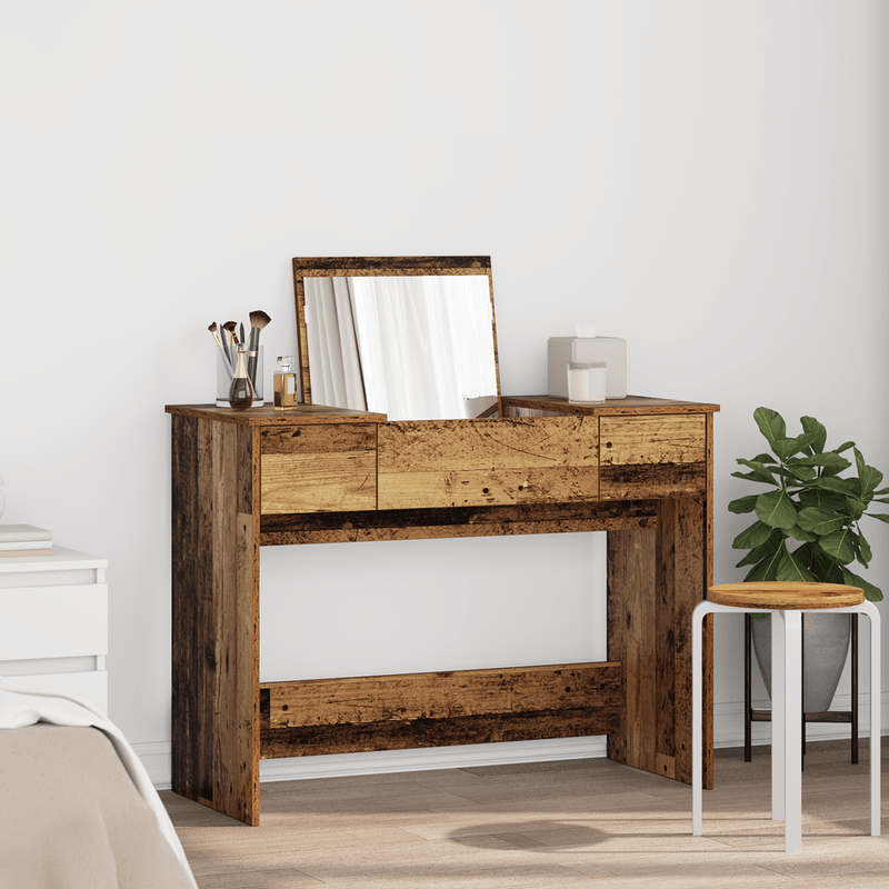 Dressing table met Mirror Old Wood 100x45x76cm