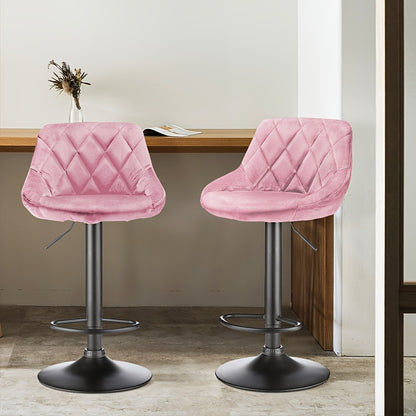 Barstoel – Barkruk – Barstoelkruk – Keukenkruk – Draaibare Barkruk – Verstelbare Hoogte – Velvet Bekleding – Set Van 4