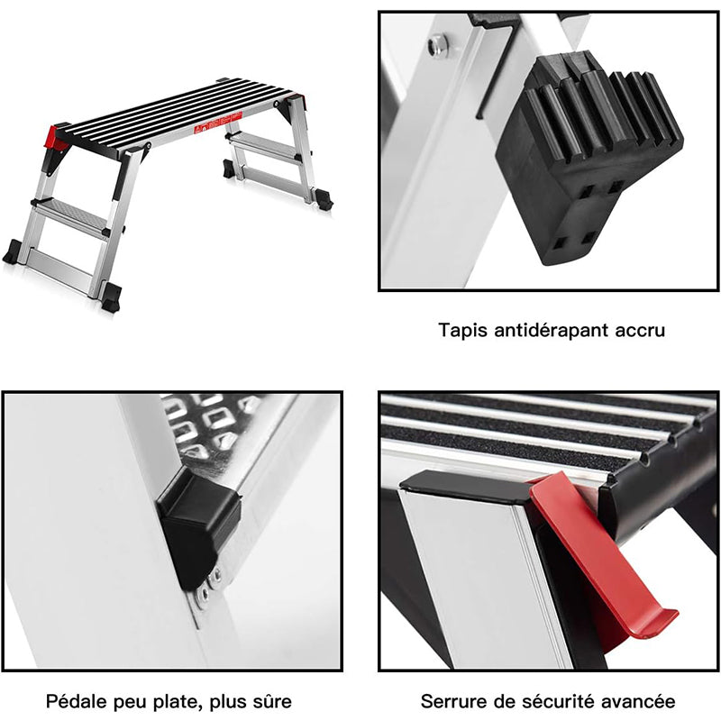 Werkplatform – Steiger – Kamersteiger – Opstap – Huishoudtrap – Inklapbaar – Veiligheidsvergrendeling – Antislip Voeten