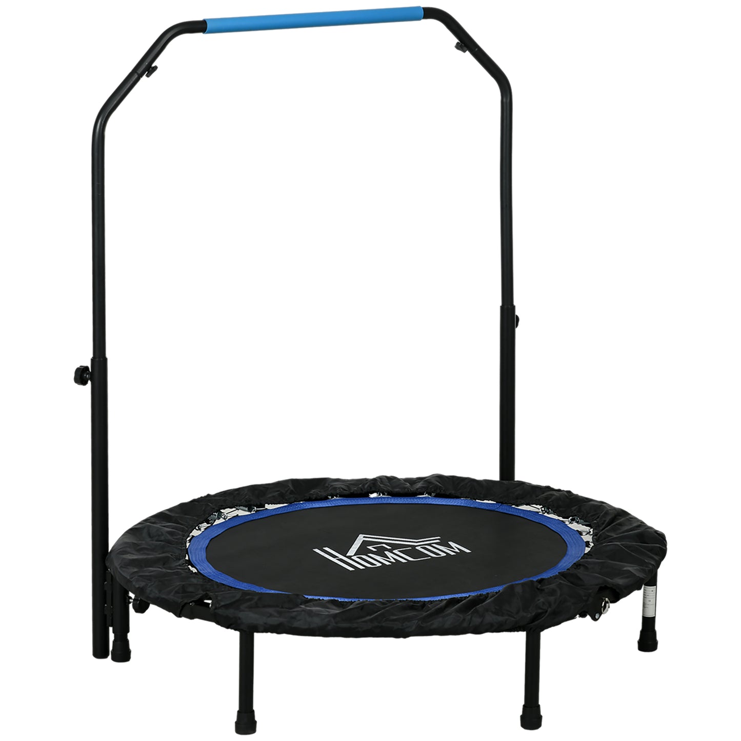 Fitness Trampoline – Gymnastiek Trampoline – Springmat – Opvouwbare Trampoline – Mini Trampoline – Verstelbare Handgreep 99-123 cm – 6 Antislip Poten – Ø102 cm – Zwart
