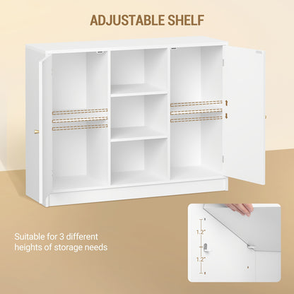 Badkamerkast – Badkamermeubel – Keukenkast – Opbergkast – Dressoir – 2 Deuren – Verstelbare Planken – 30x100x81,5 cm – Wit – Minimalistisch Design