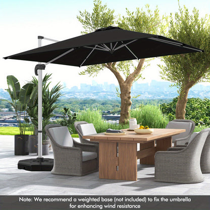 Parasol – Zweefparasol – Tuinparasol – Balkonparasol – Stokparasol – 300 cm – 360° Draaibaar – Aluminium Frame – Scheurbestendig Polyester – Kantelbaar – Met Kruisvoet – Windventilatie