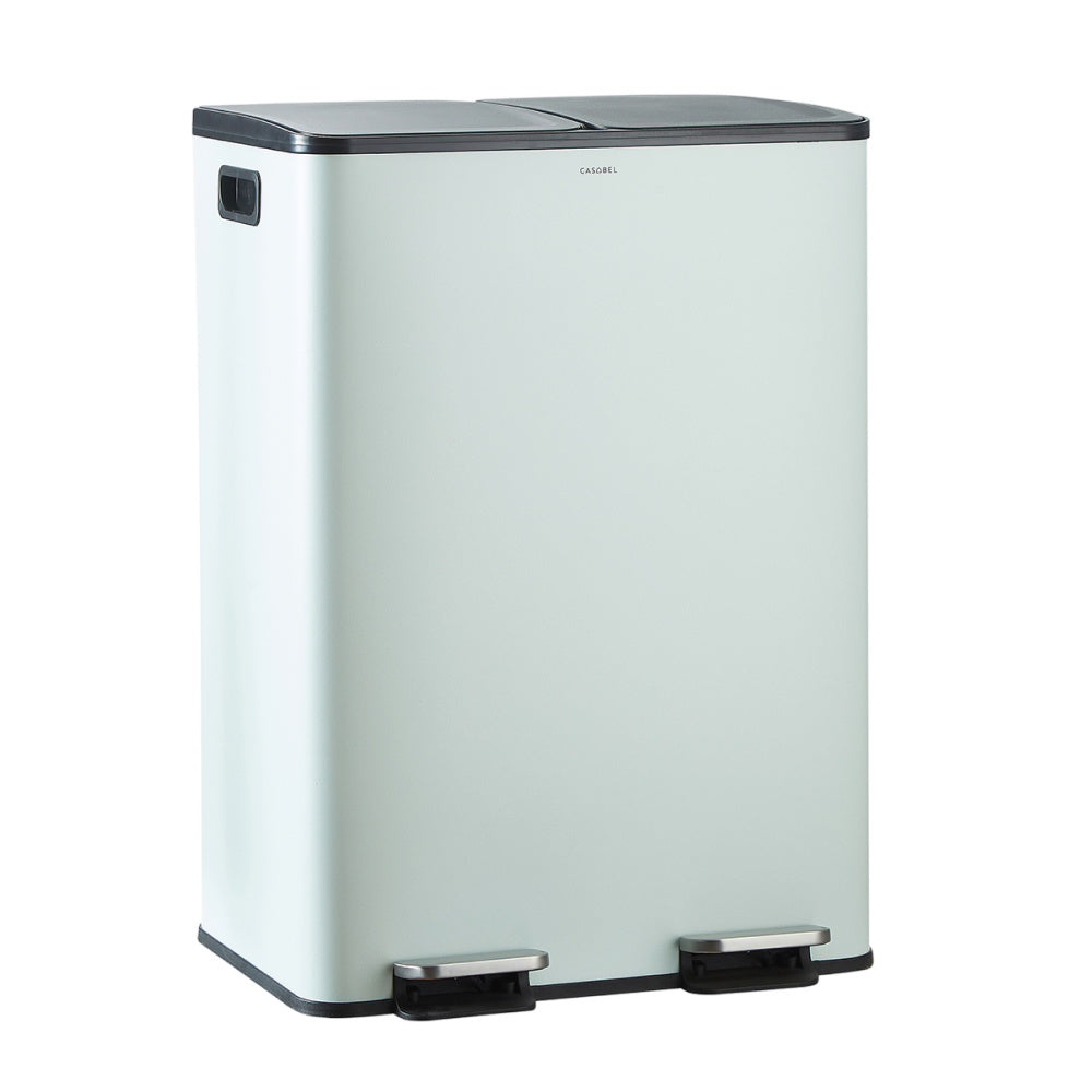 Afvalemmer 60L – Vuilnisbak – Prullenbak – Afvalcontainer – Afvalscheider – Dubbel Compartiment 2x30L – RVS Geborsteld – Geurwerend & Anti-vingerafdruk