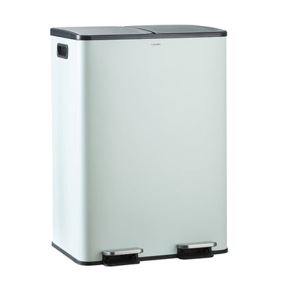 Afvalemmer 60L – Vuilnisbak – Prullenbak – Afvalcontainer – Afvalscheider – Dubbel Compartiment 2x30L – RVS Geborsteld – Geurwerend & Anti-vingerafdruk