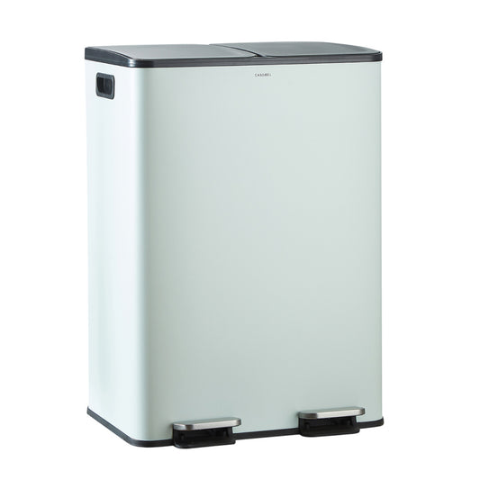 Afvalemmer 60L – Vuilnisbak – Prullenbak – Afvalcontainer – Afvalscheider – Dubbel Compartiment 2x30L – RVS Geborsteld – Geurwerend & Anti-vingerafdruk