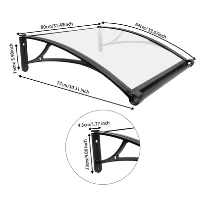 Deurbescherming – Deurafdekking – Deurkap – Raamoverkapping – Afdak – Aluminium – 82cm Breed – Weerbestendig & UV-bestendig