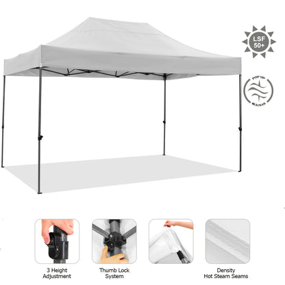 3.05x4.57meter Pop-up Tent, Camping Canopy, No Side Walls, With Carry Bag, Ground Stakes And Wind Ropes, Adjustable Height, Easy To Set Up And Sturdy, Oxford Fabric, Outdoor Gazebo, Suitable For Parties, Weddings, Gardens, Co