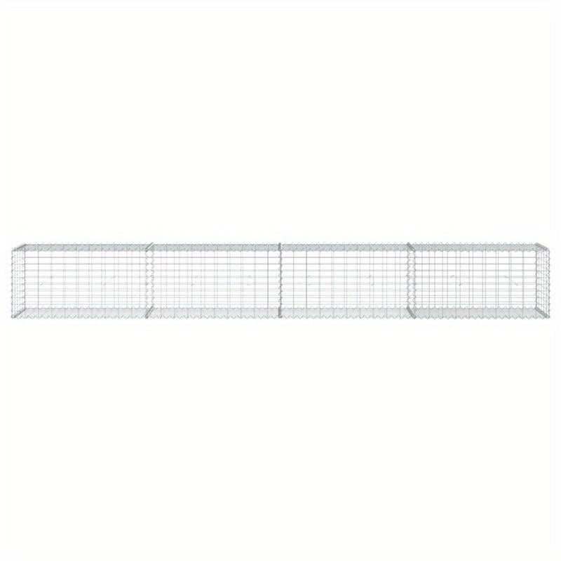 Gabionmand – Schanskorf – Schanskorfmand – Tuinafscheiding – Tuinmuur – Gegalvaniseerd Staal – Met Afsluitbaar Deksel – 400x50x50 cm