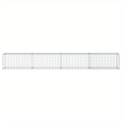 Gabionmand – Schanskorf – Schanskorfmand – Tuinafscheiding – Tuinmuur – Gegalvaniseerd Staal – Met Afsluitbaar Deksel – 400x50x50 cm
