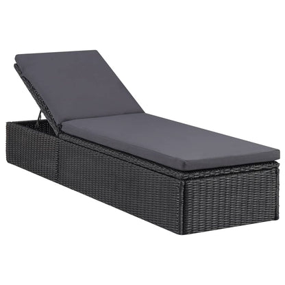 Ligstoel Voor Buiten – Tuinstoel – Relaxstoel – Zonnebed – Balkonstoel – Lichtgewicht PE-Rattan – Afneembaar Wasbaar Kussen