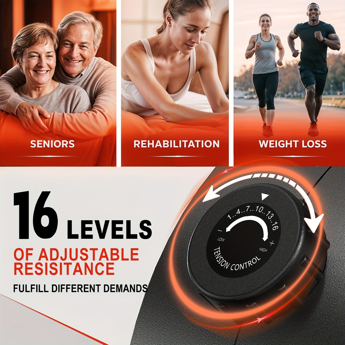 Hometrainer – Fitnessfiets – Ergometer – Magnetische Fiets – Zittende Fiets – Bluetooth Connectiviteit – 16 Weerstandsniveaus Met Hartslagmeter – Zwart