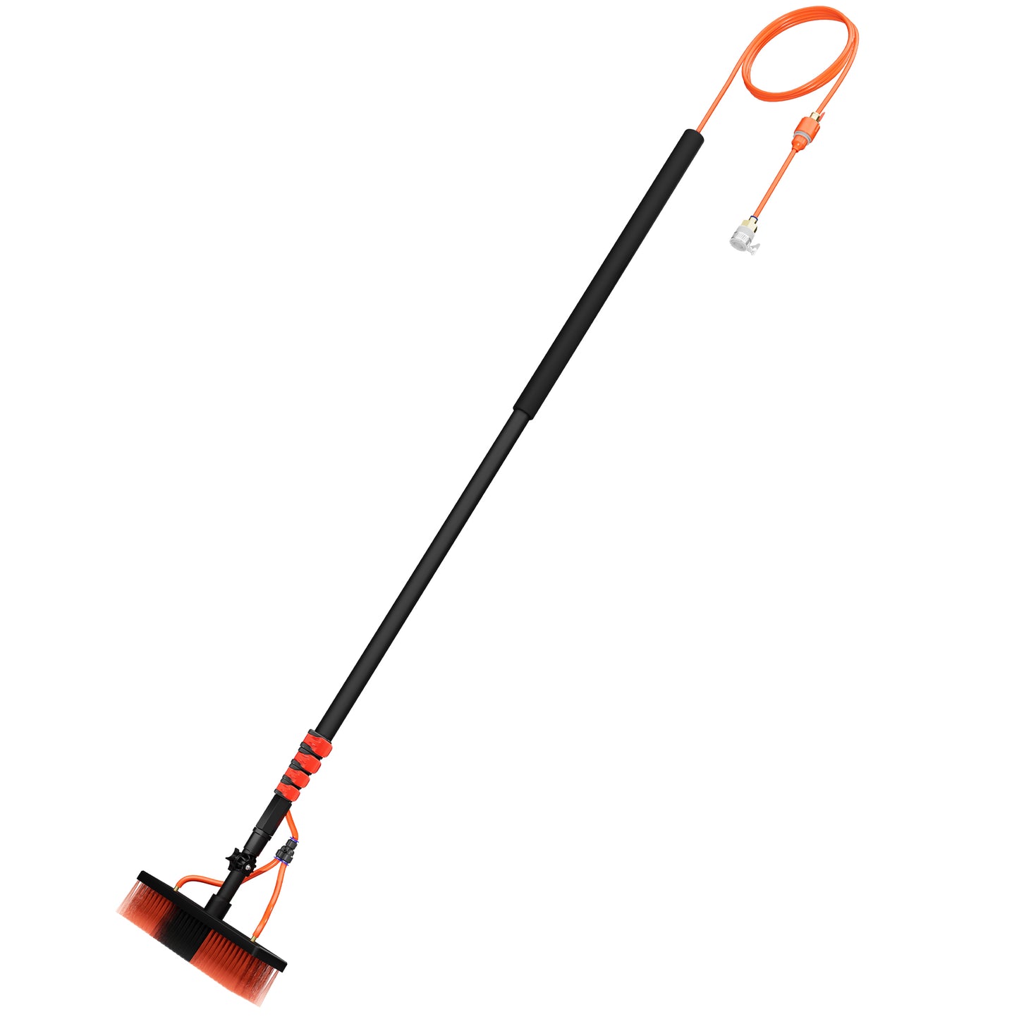 Telescopische Wasborstel – Telescoopborstel – Uitschuifbare Borstel – Ramenwasser – Zonnepanelen Reiniger – 6,3 Meter Lengte – Aluminium Steel Met Waterdoorvoer