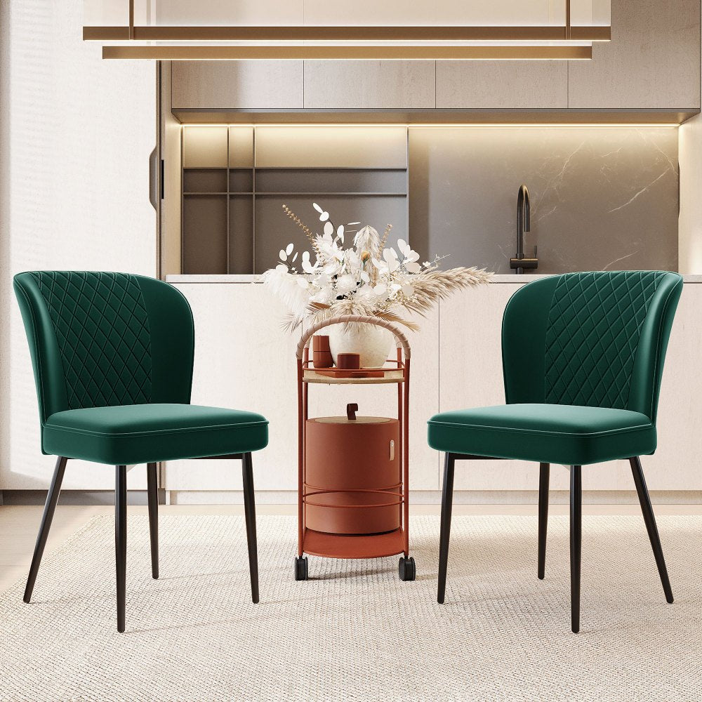 Eetkamerstoelen – Stoelen – Zitstoelen – Eetkamerstoelen Set – Velvet Stoelen – Fluwelen Bekleding – Metalen Frame – Ergonomische Rugleuning – Comfortabel Design