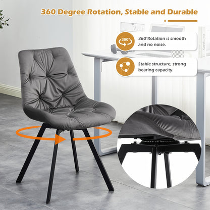 Eetkamerstoel – Stoel – Kuipstoel – Designstoel – Keukenstoel – Blauw Velvet – Ergonomisch Memory Foam – 360° Draaibaar Zonder Wieltjes