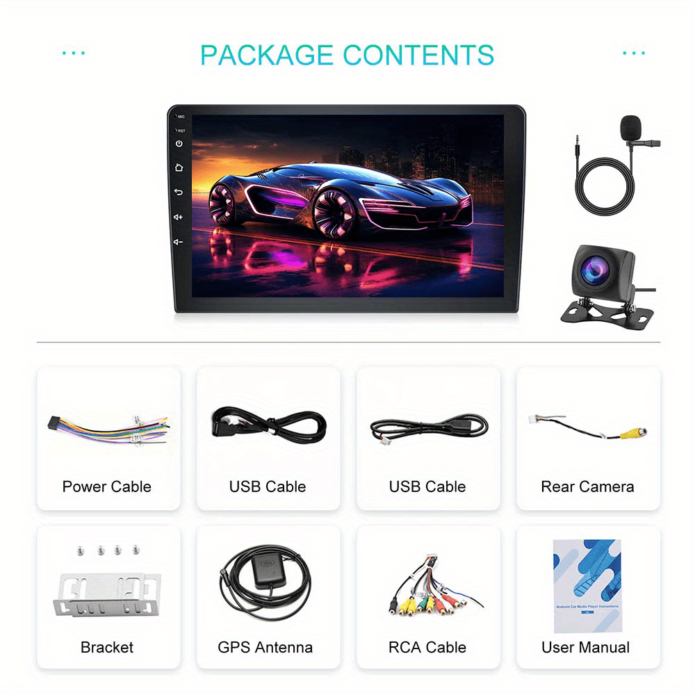 Android 15 Autoradio – Multimedia Speler – Navigatiesysteem – Touchscreen Radio – CarPlay Android Auto – 9 Inch Scherm – 4GB RAM 64GB Opslag – Achteruitrijcamera Met Microfoon