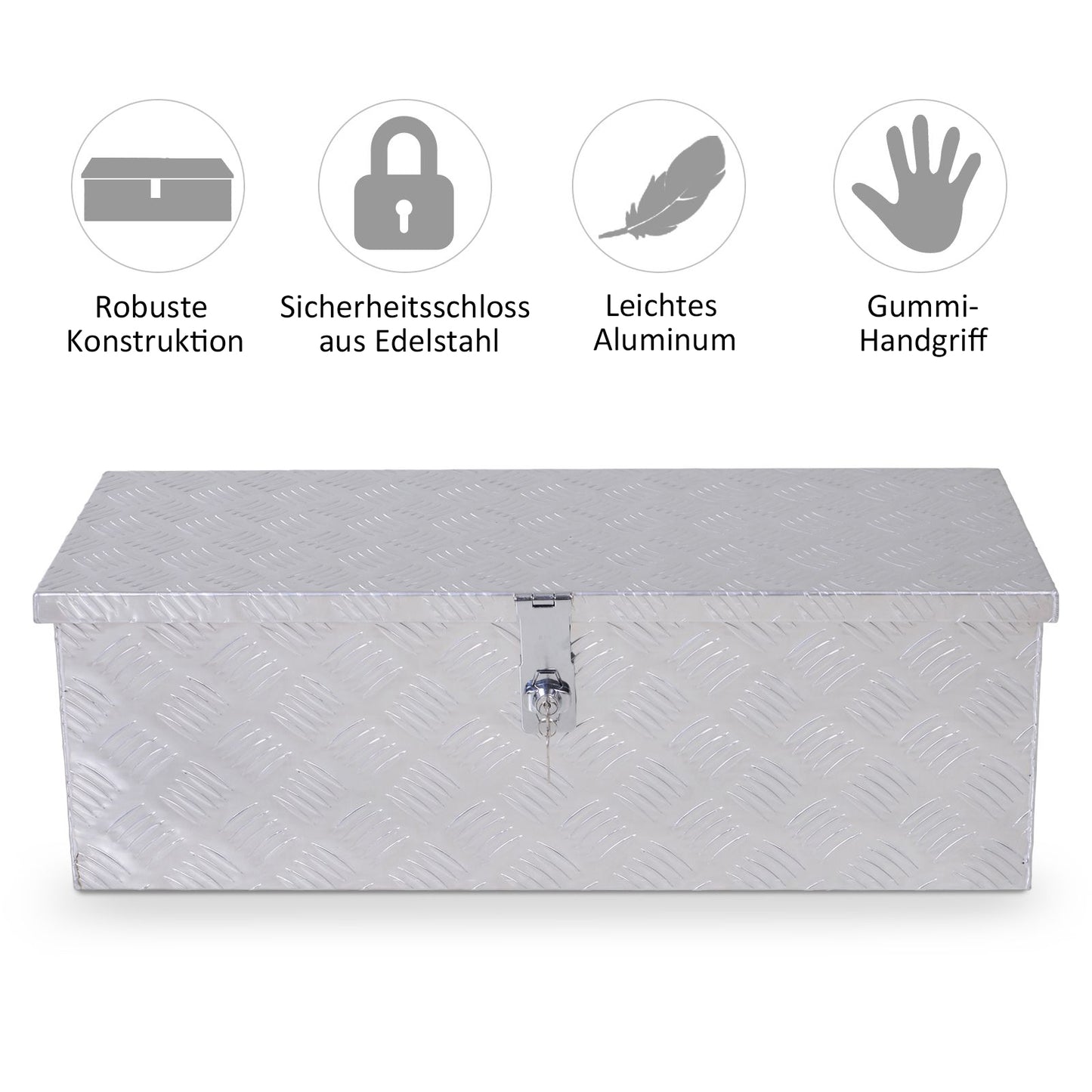 Aluminium Gereedschapskist – Opbergkist – Transportkist – Toolbox – Werkplaatskist – Ingebouwd Slot – 76 x 33 x 25 cm
