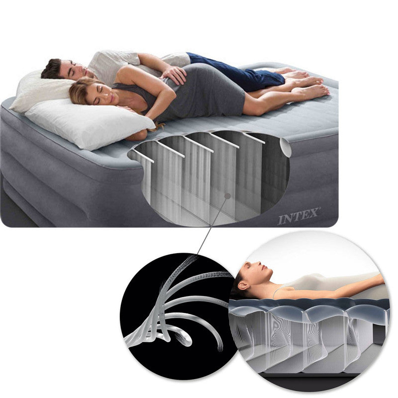 Opblaasbare Luchtmatras – luchtbed – slaapmat – luchtbedje – campingmatras – 191x76x25 cm – duurzaam PVC met fluwelen bovenkant