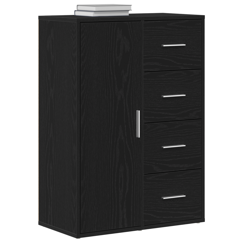 Sideboard Black Oaken 60x31x84cm Edited Wood Removable storage practical