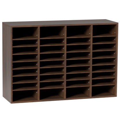 Houten Documenten Organizer – Bureau Sorter – Opbergkast – Postbak – Kantoor Organizer – 36 Vak Compartimenten – Verstelbare Legplanken – Duurzaam P2 Spaanplaat – 99,7x30,5x68 cm