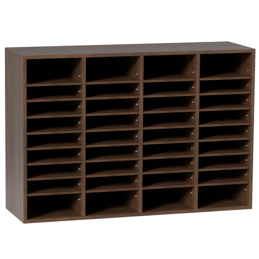 Houten Documenten Organizer – Bureau Sorter – Opbergkast – Postbak – Kantoor Organizer – 36 Vak Compartimenten – Verstelbare Legplanken – Duurzaam P2 Spaanplaat – 99,7x30,5x68 cm