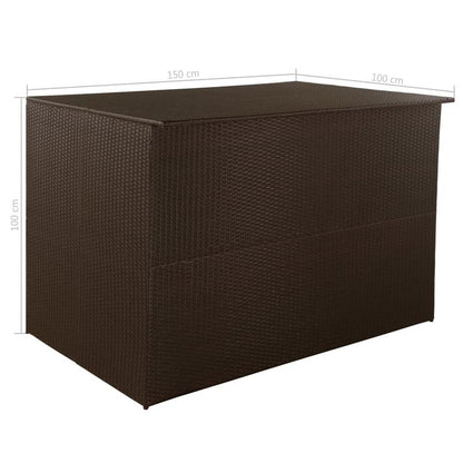 Opbergbak Tuin – Tuinkist – Buitenbox – Tuinbox – Balkonbox – Bruin Geweven Kunststof – 150x100x100 cm – Rits Sluiting