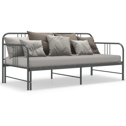 Uittrekbaar Sofa Bed Frame – Slaapbank Bedframe – Bedbank Frame – Sofa Bed Frame – Grijs Metalen Frame – Ruimtebesparend Ontwerp – Stevig Gepoedercoat Metaal