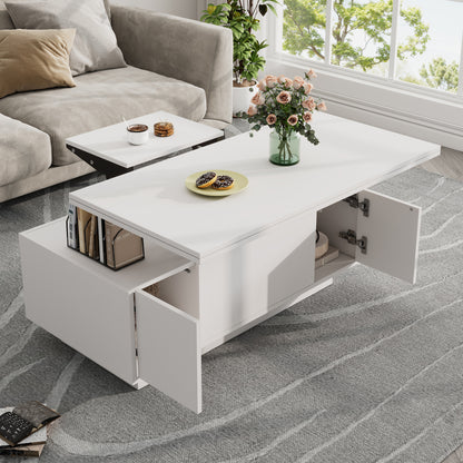 Salontafel – Koffietafel – Bijzettafel – Woonkamertafel – Tafel – Verstelbare Hoogte – Verborgen Opbergruimte – Metaal Frame – Max 50 kg Draagvermogen