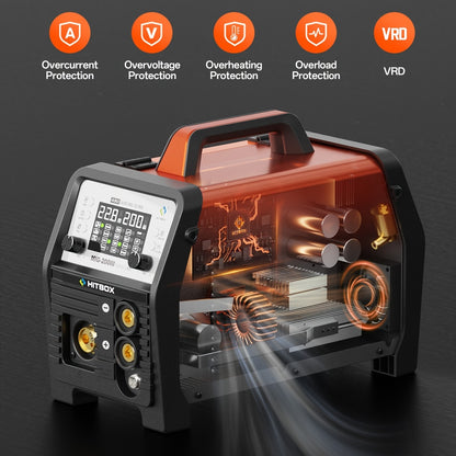 Mig Lasapparaat – MIG Lasser – Inverter Lasmachine – TIG Lasser – Aluminium Lasser – 200 Ampère – Instelbare Warmte & Koeling – Met LCD Display